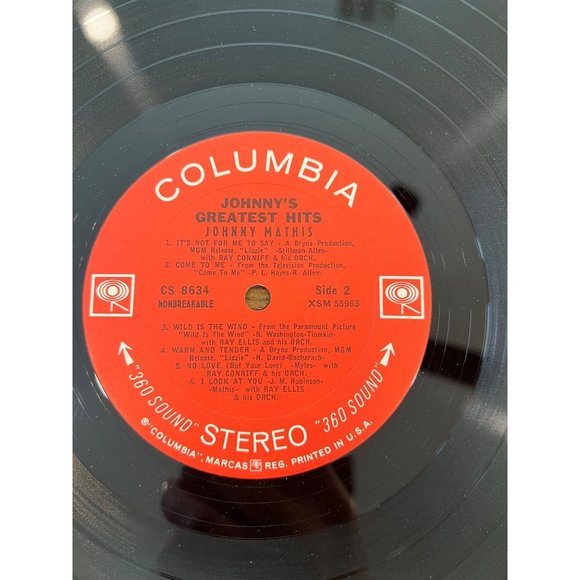 Johnnys Greatest Hits Johnny Mathis Vinyl Record XSM 55963 - Picture 3 of 7